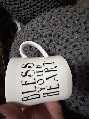 White 'Bless Your Heart' Ceramic Coffee Mug - Unbranded